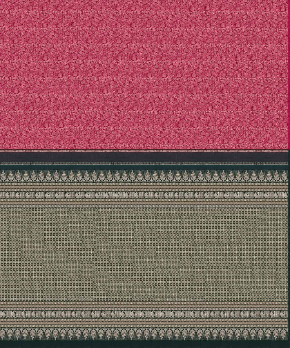 Pink green handwoven kanjivaram silk saree