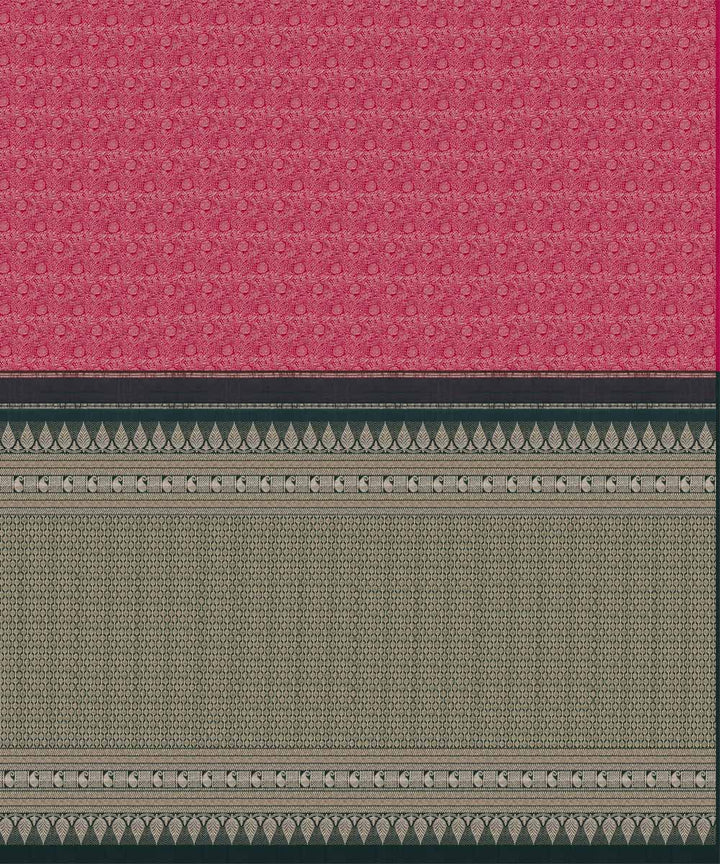 Pink green handwoven kanjivaram silk saree