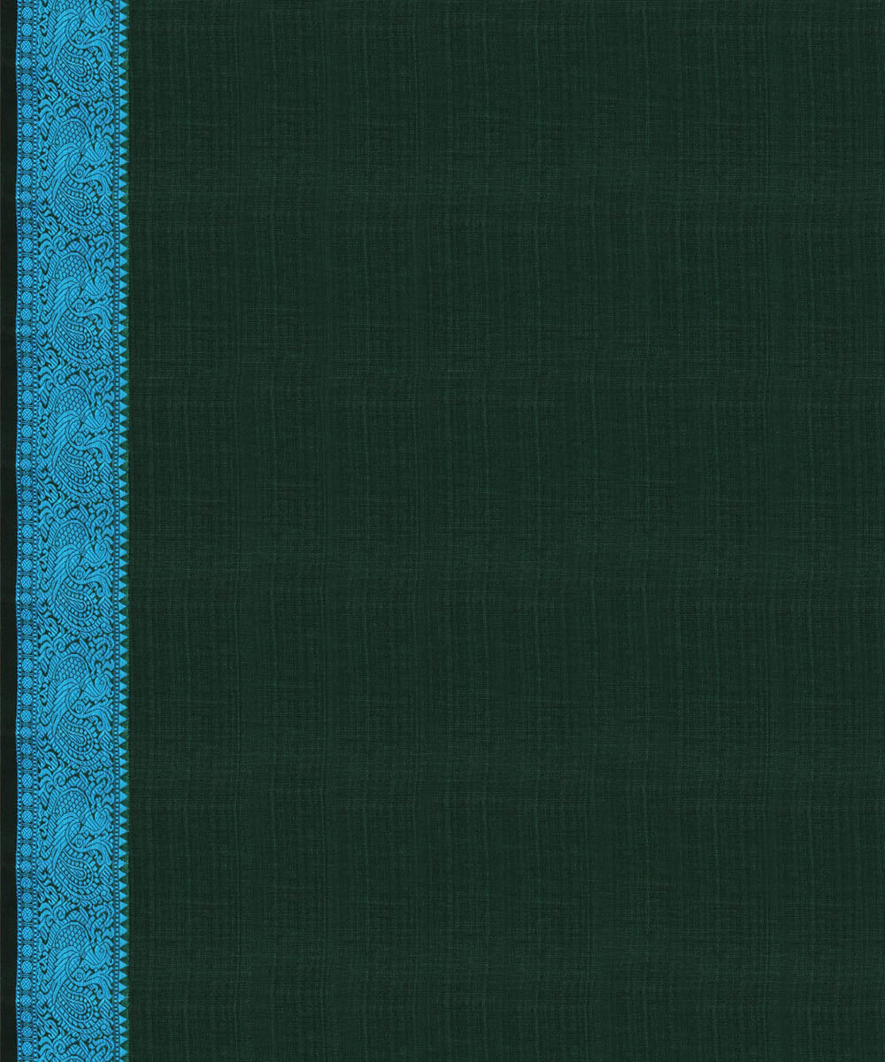 Teal green sky blue handwoven kanjivaram silk saree