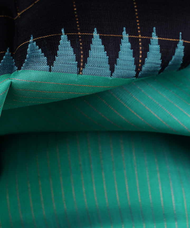 Black with green kora kajivaram silk saree