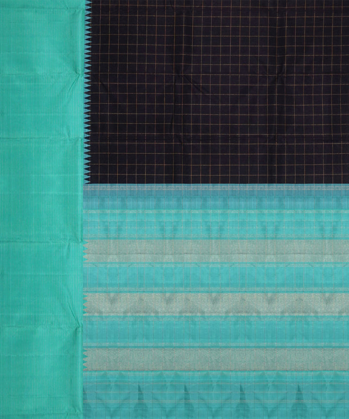 Black with green kora kajivaram silk saree