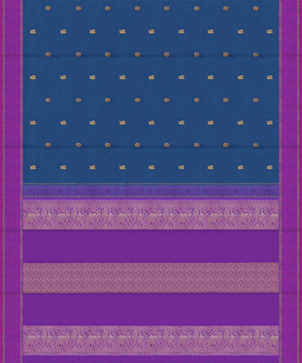 Blue violet handwoven kanjivaram silk saree