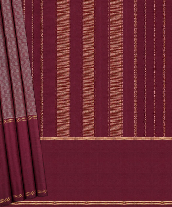 maroon handwoven kanjivaram silk saree