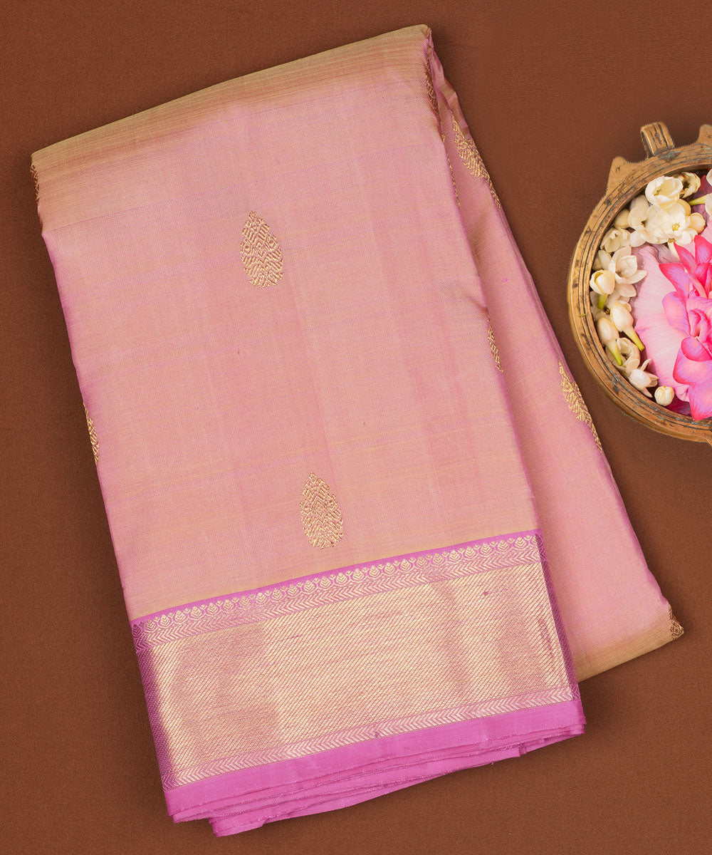 pink handwoven kanjivaram silk saree