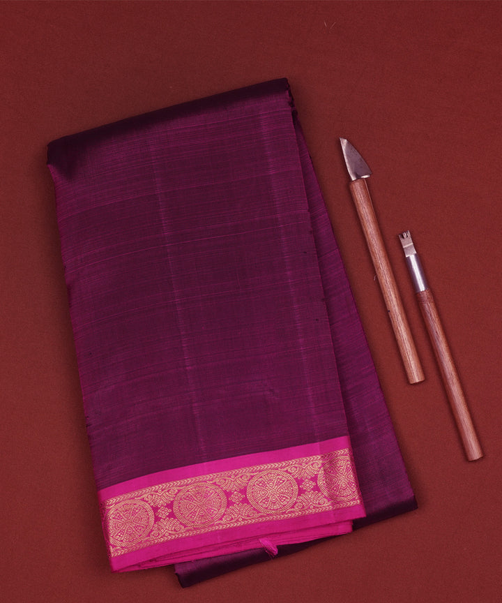 Purple pink handloom kanjivaram silk saree