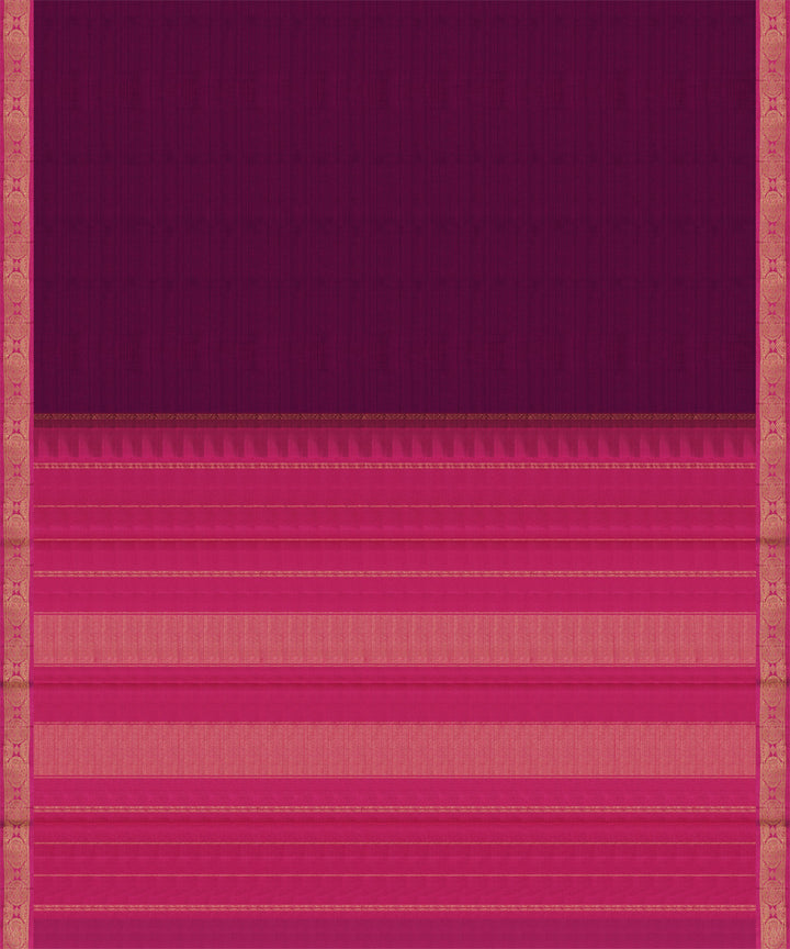Purple pink handloom kanjivaram silk saree