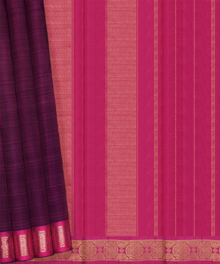 Purple pink handloom kanjivaram silk saree