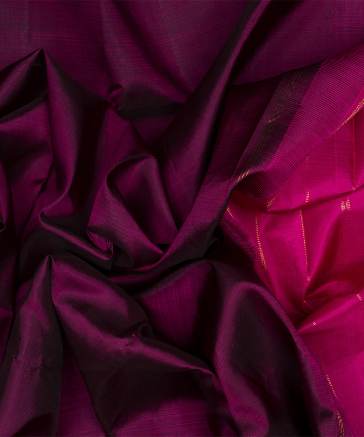 Purple pink handloom kanjivaram silk saree
