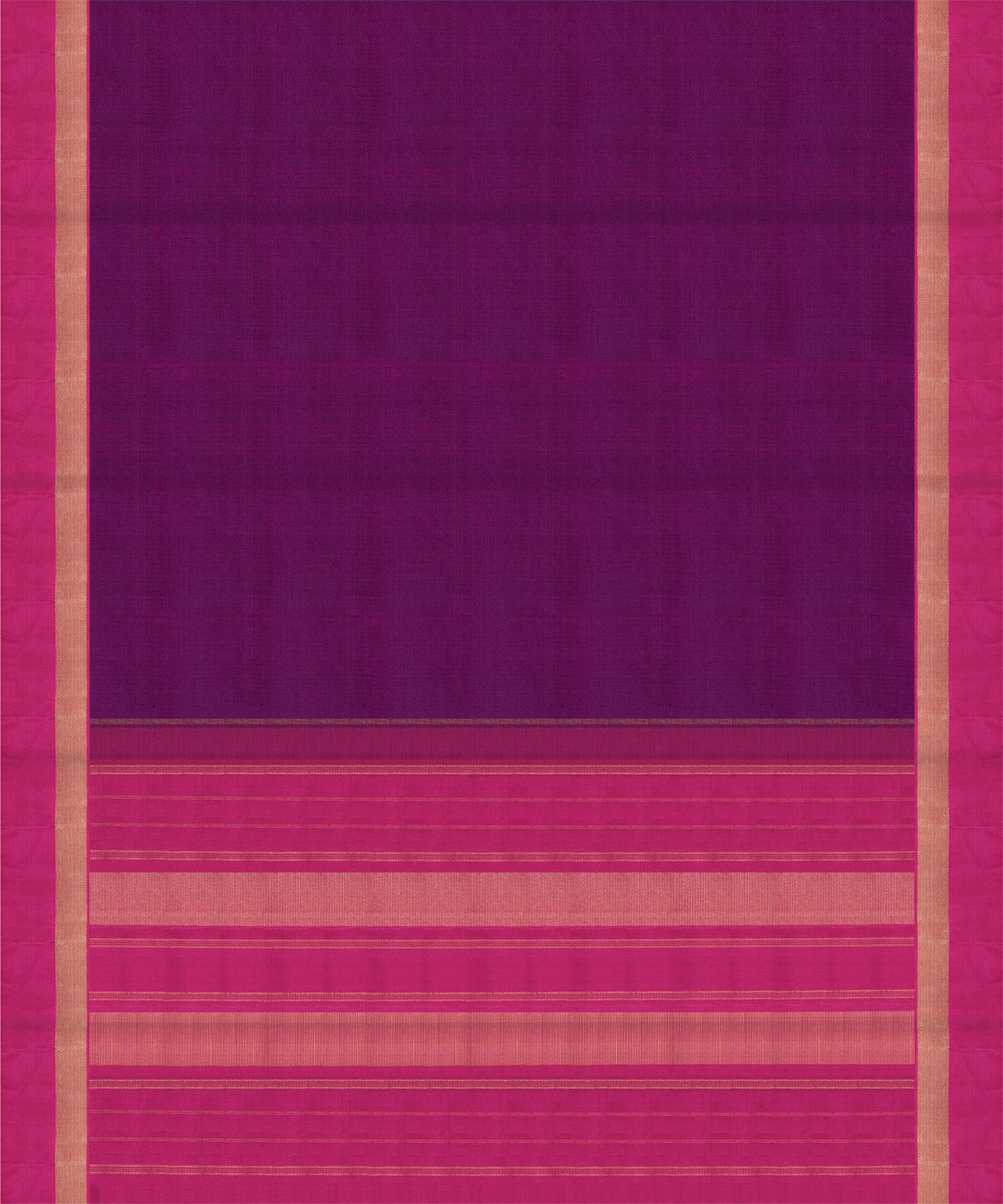 Purple pink handwoven kanjivaram silk saree