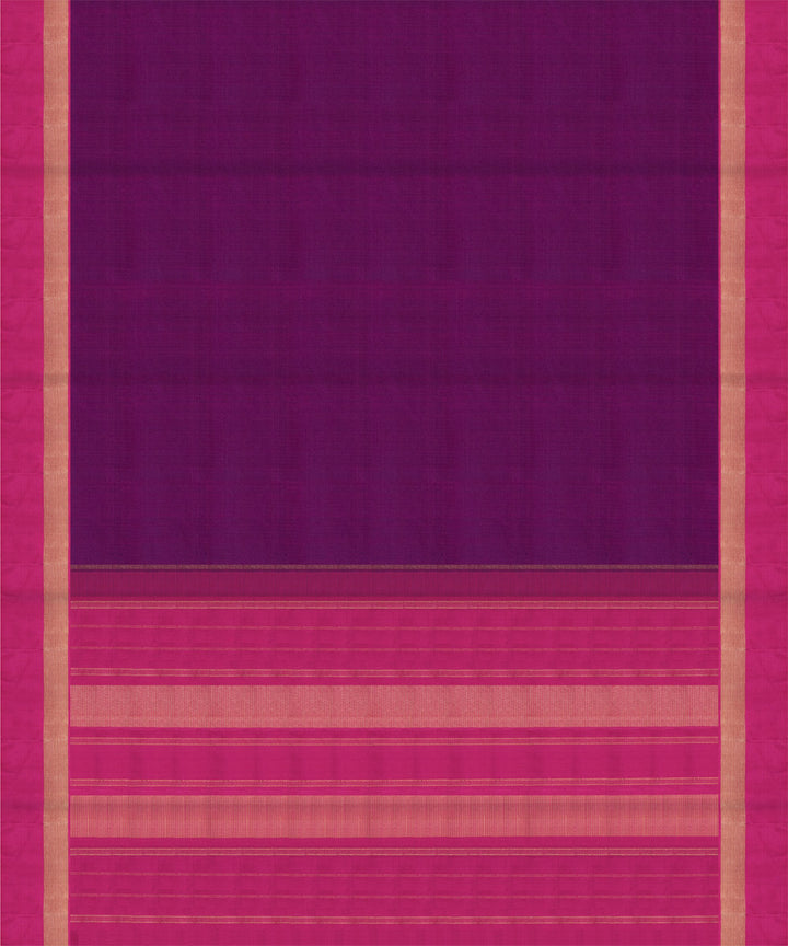 Purple pink handwoven kanjivaram silk saree