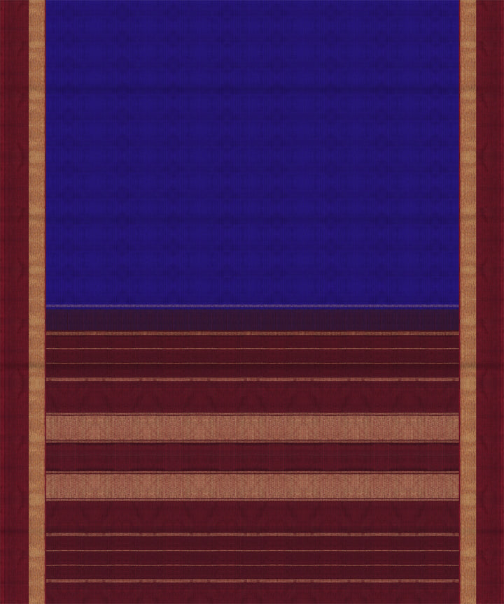 Maroon blue handwoven kanjivaram silk saree