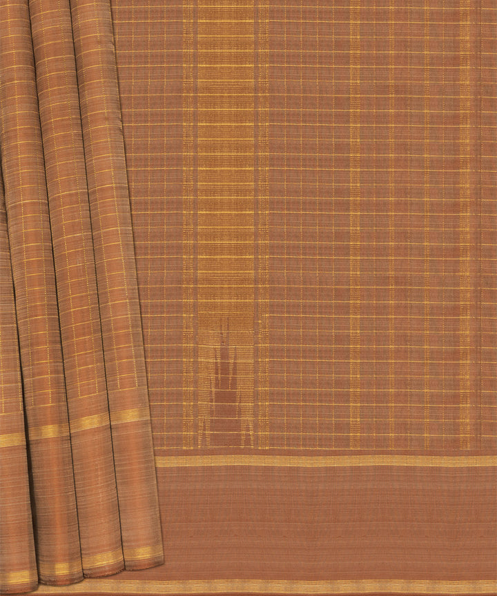 Brown handwoven kanjivaram silk saree