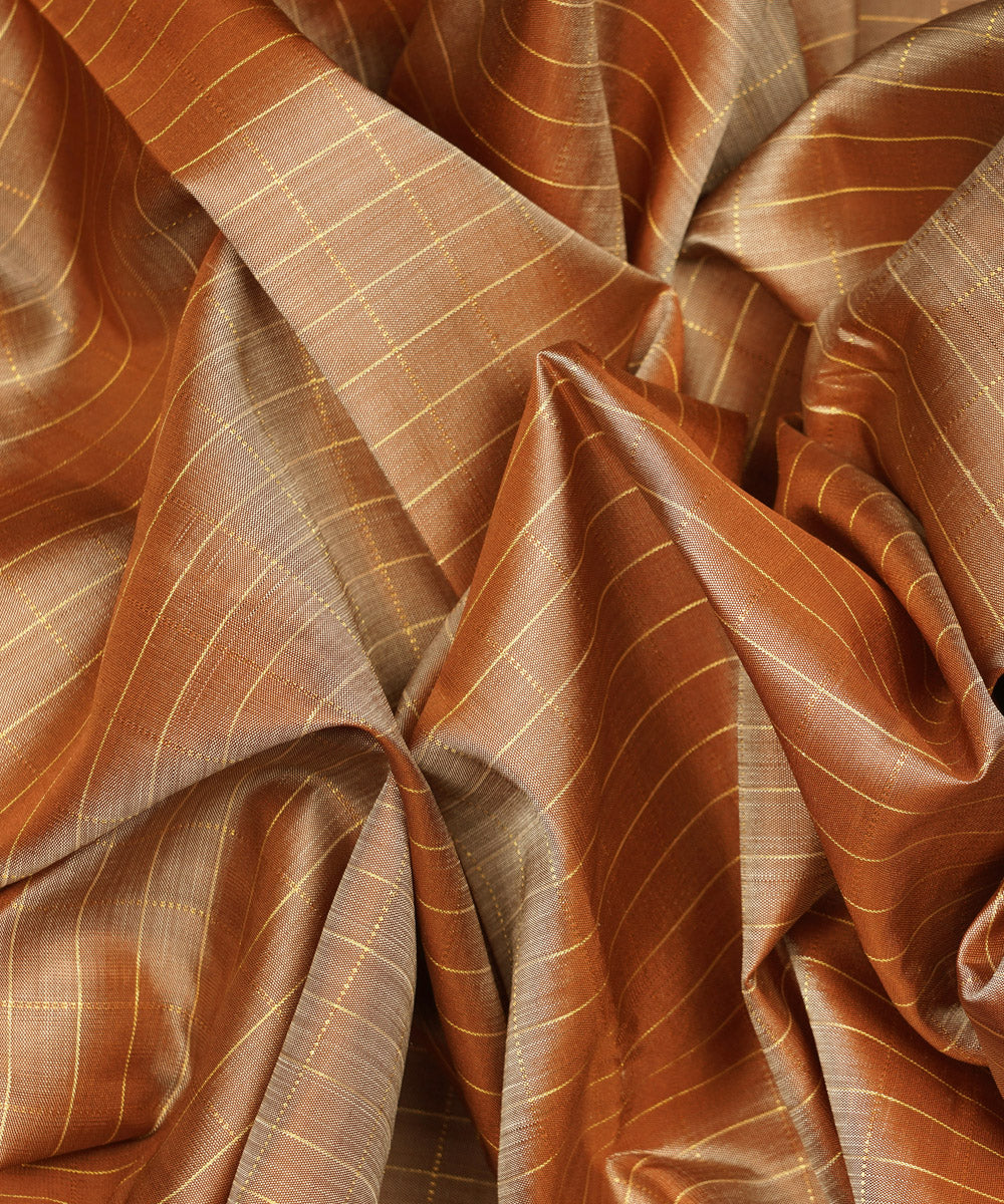 Brown handwoven kanjivaram silk saree