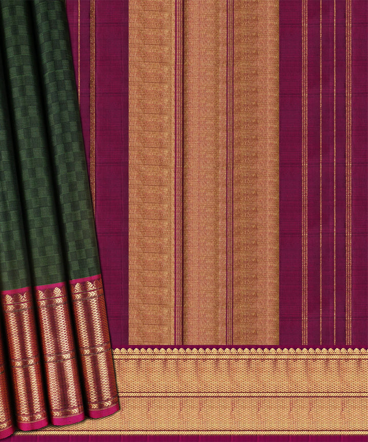 Pink green handloom kanjivaram silk saree