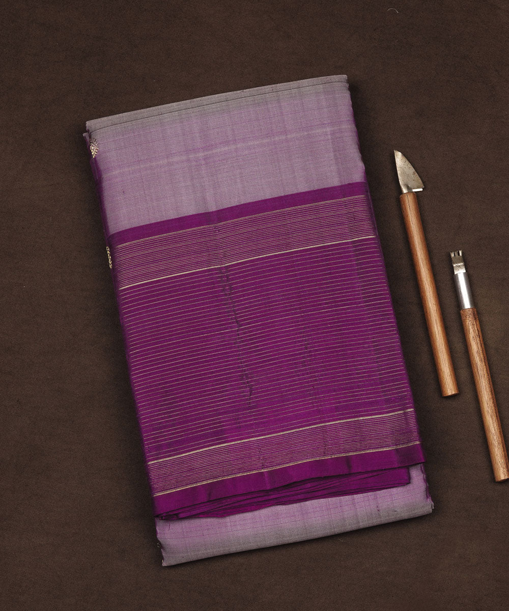 Lavender purple handwoven kanjivaram silk saree