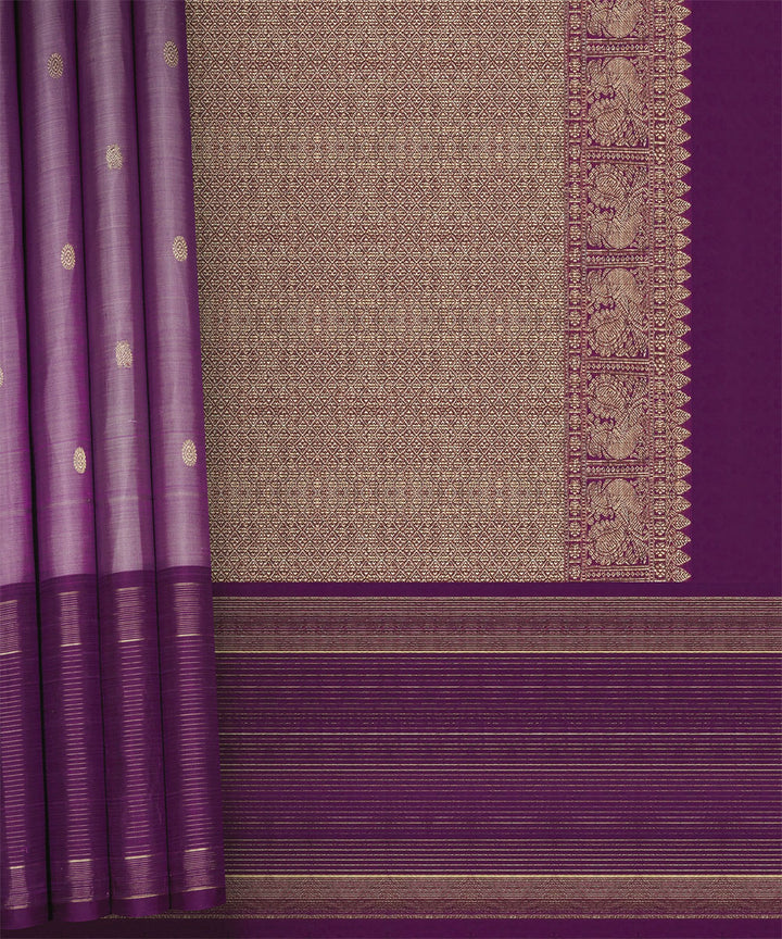 Lavender purple handwoven kanjivaram silk saree