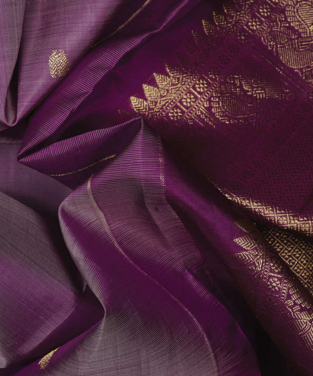 Lavender purple handwoven kanjivaram silk saree