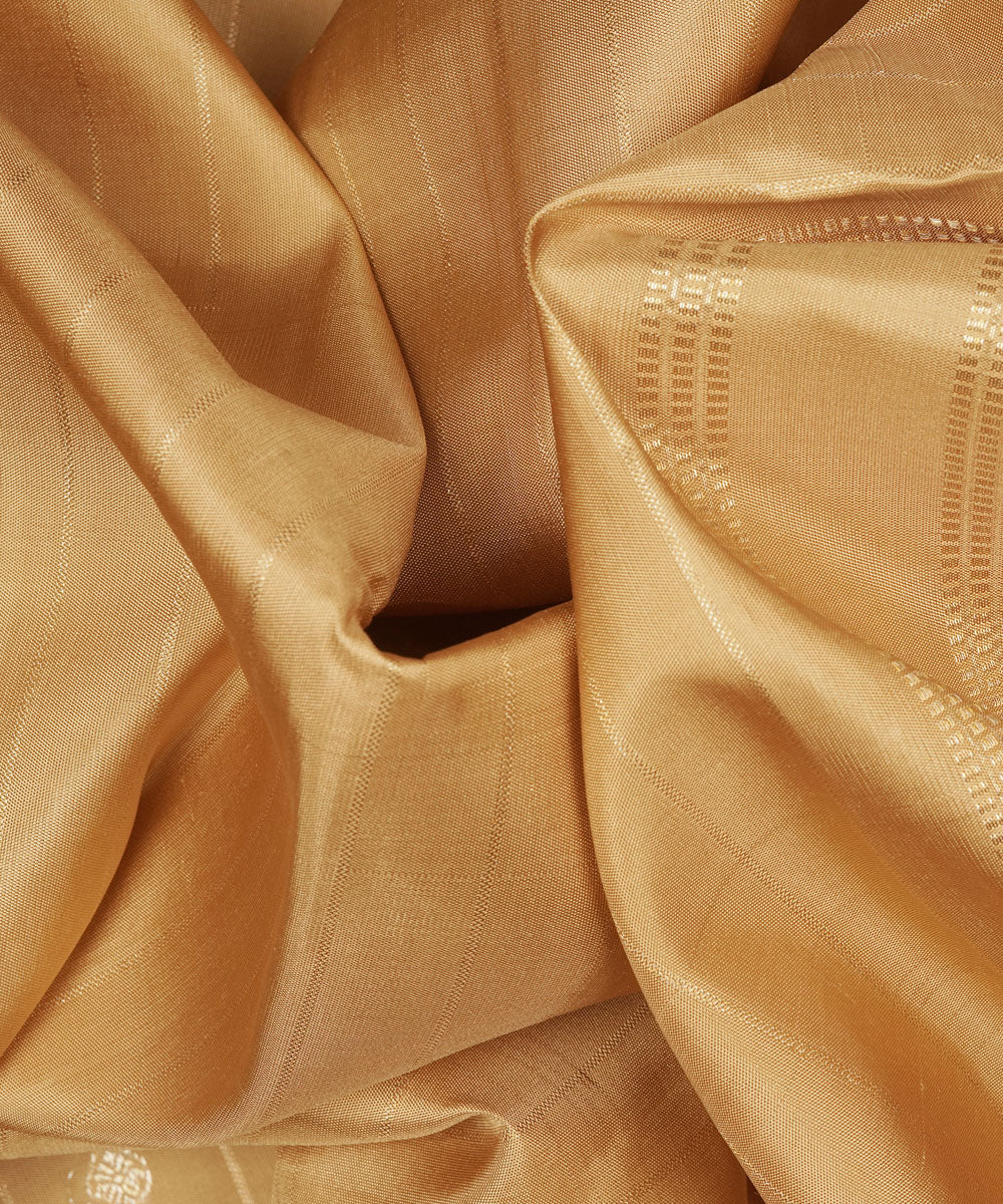 Beige handwoven kanjivaram silk saree