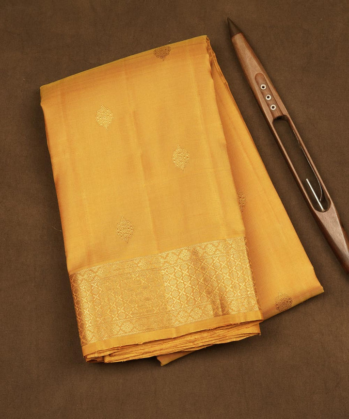 Yellow handwoven kanjivaram silk saree