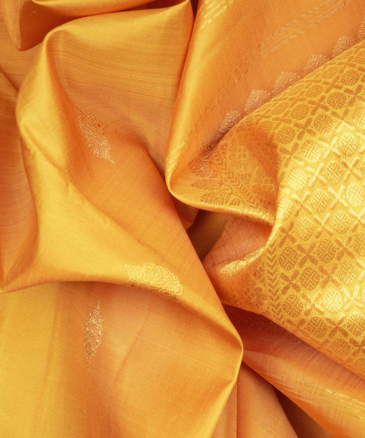 Yellow handwoven kanjivaram silk saree