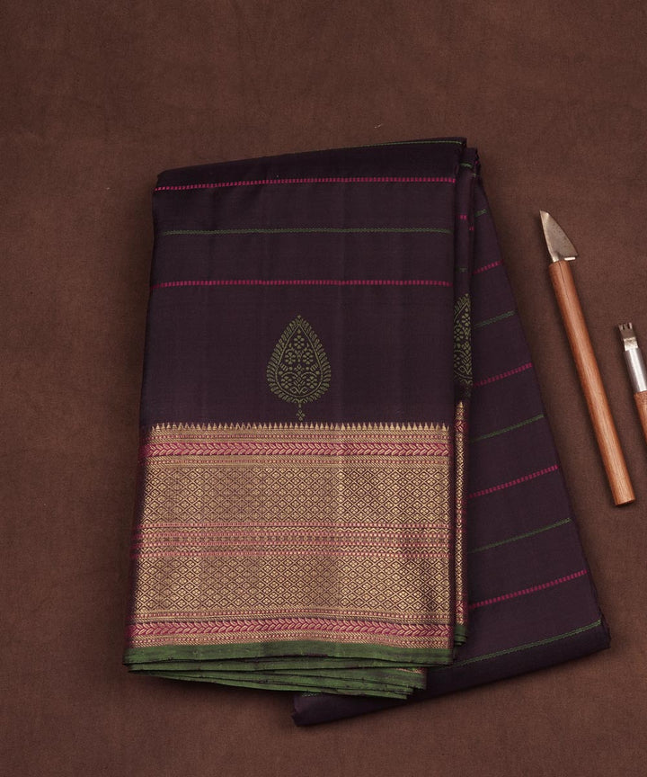 Purple handloom kanjivaram silk saree