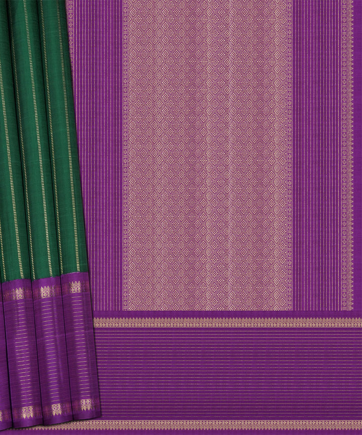 Purple green handwoven kanjivaram silk saree