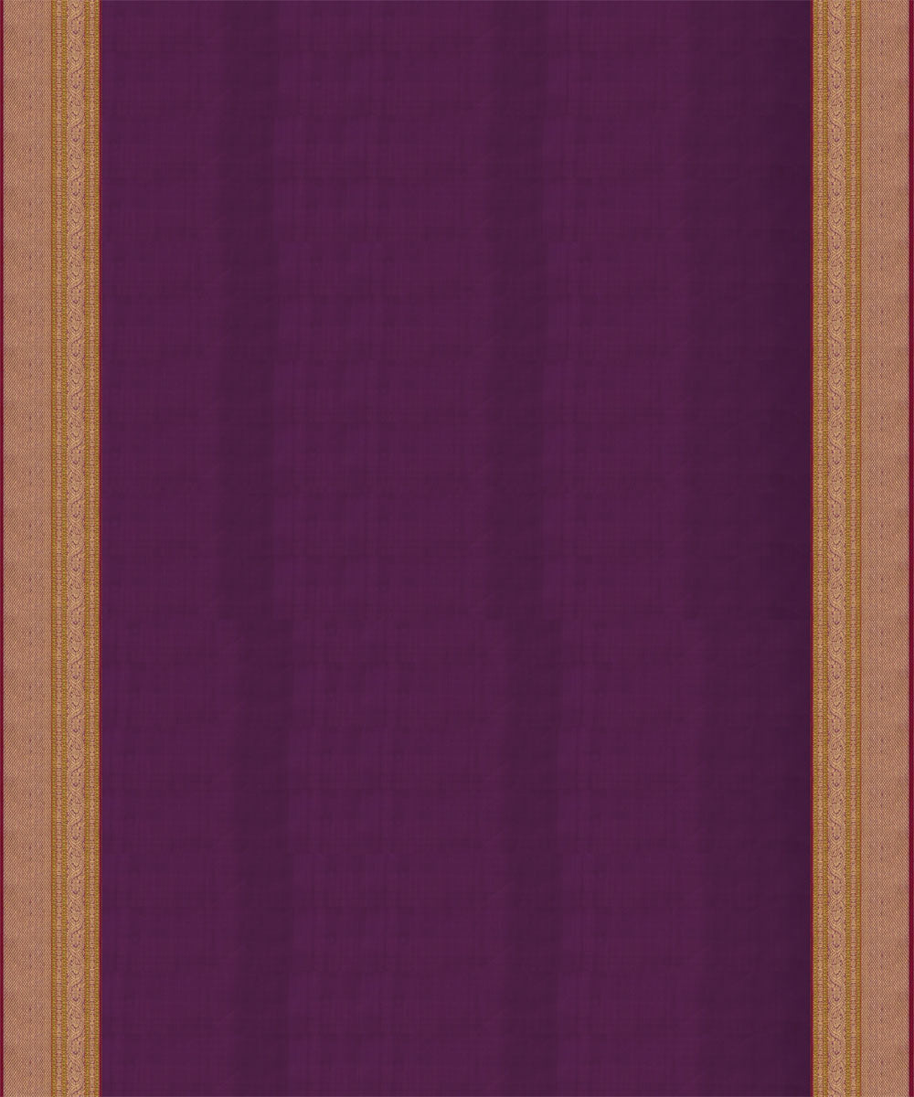 Cream magenta handwoven kanjivaram silk saree