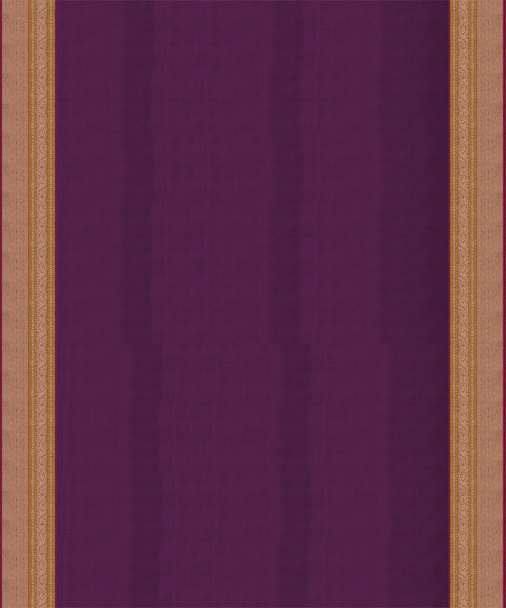 Cream magenta handwoven kanjivaram silk saree