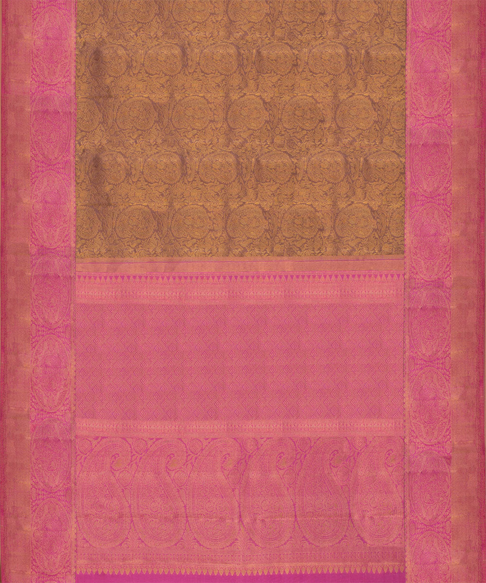 Mauve pink handwoven kanjivaram silk saree