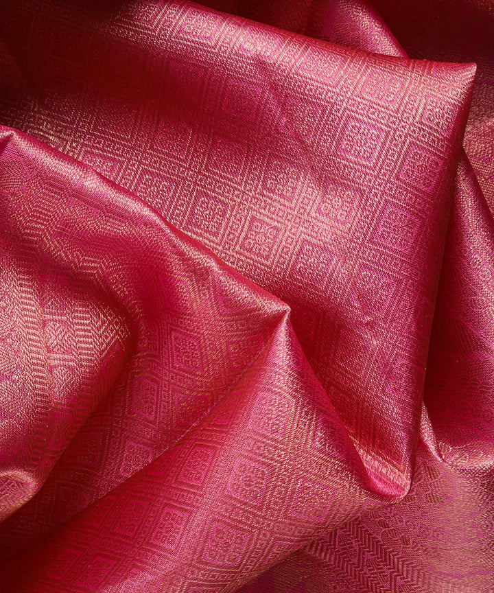 Mauve pink handwoven kanjivaram silk saree