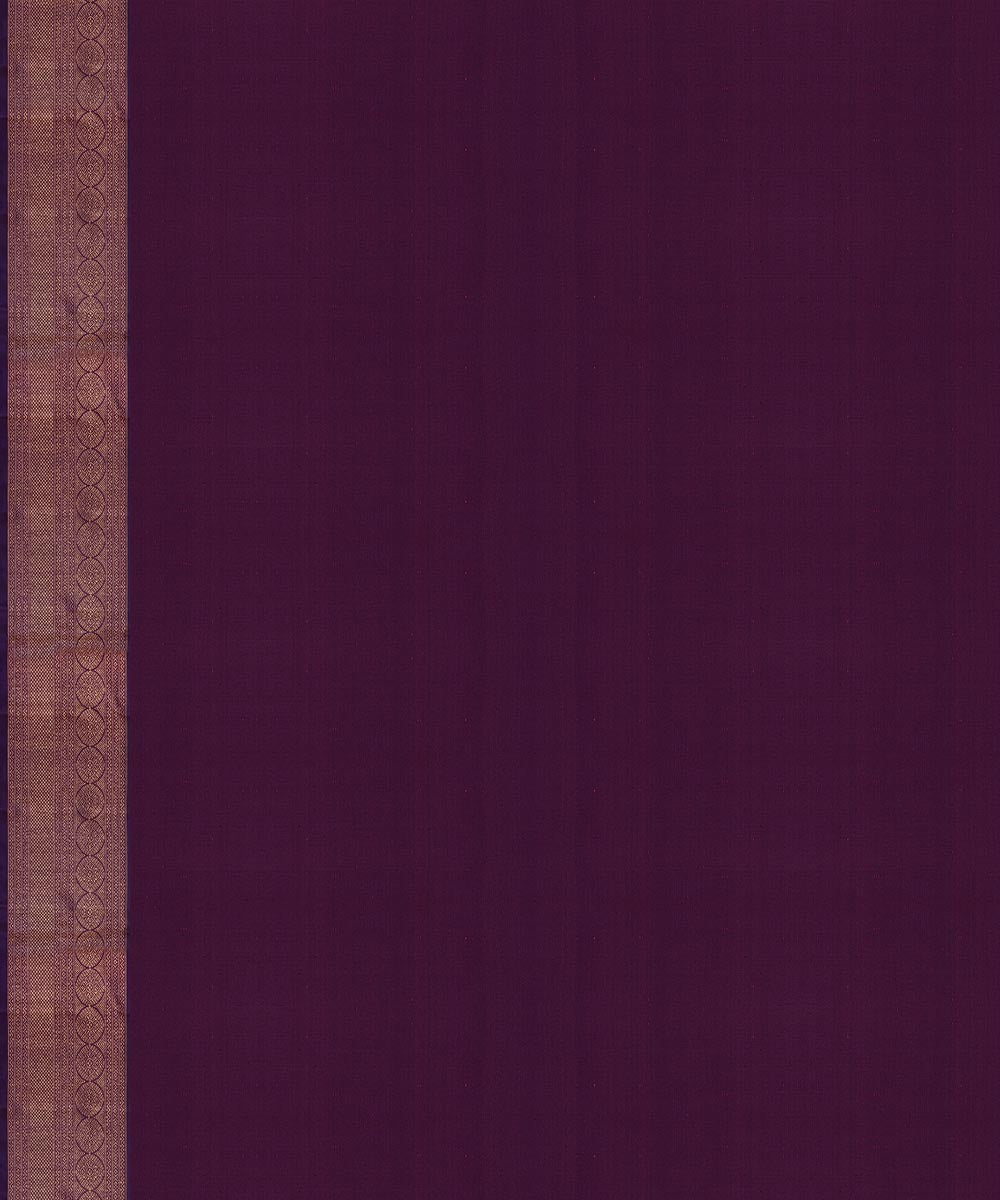 Beige purple handwoven kanjivaram silk saree