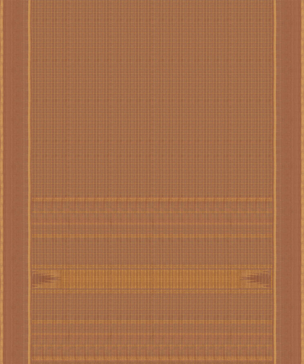 Handwoven brown kanjivaram silk saree