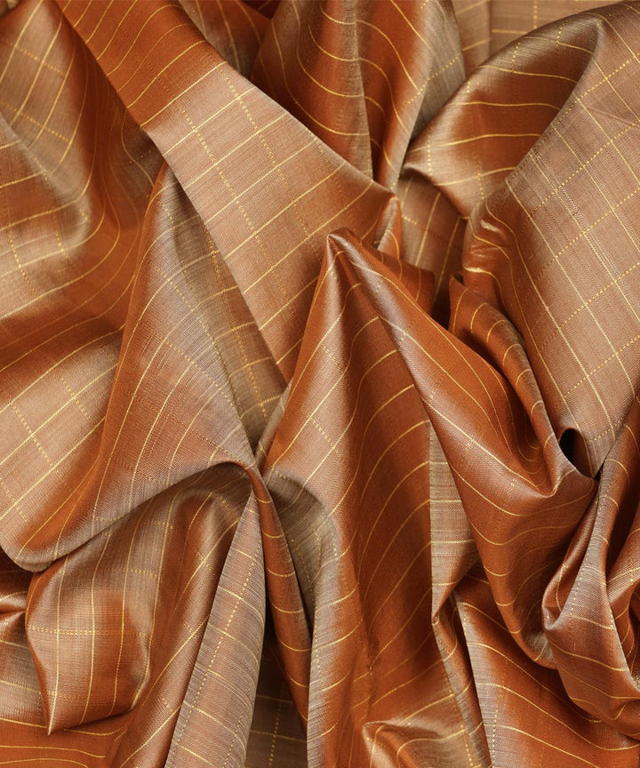 Handwoven brown kanjivaram silk saree