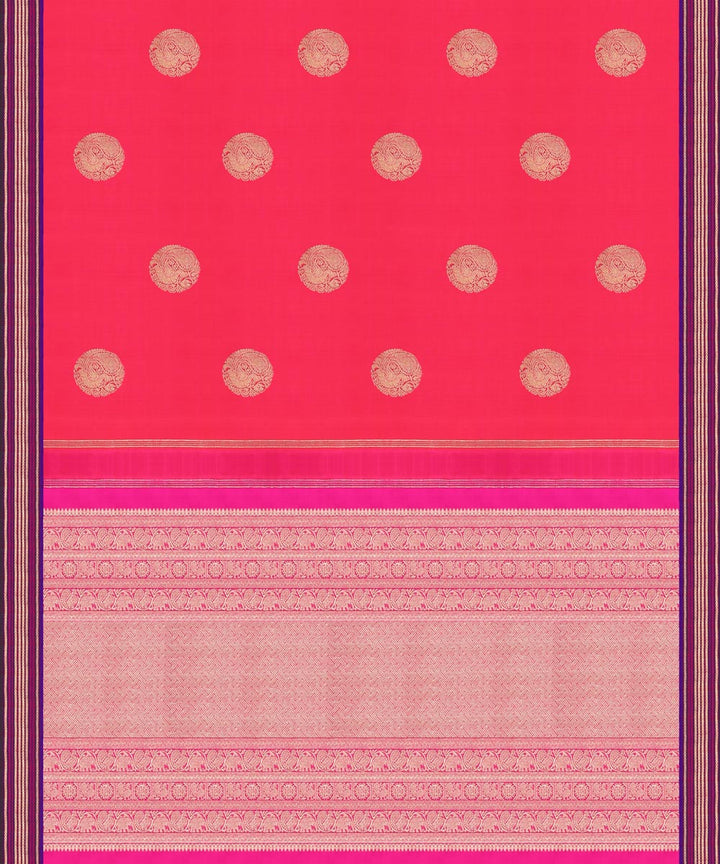 Pink handwoven kanjivaram silk saree