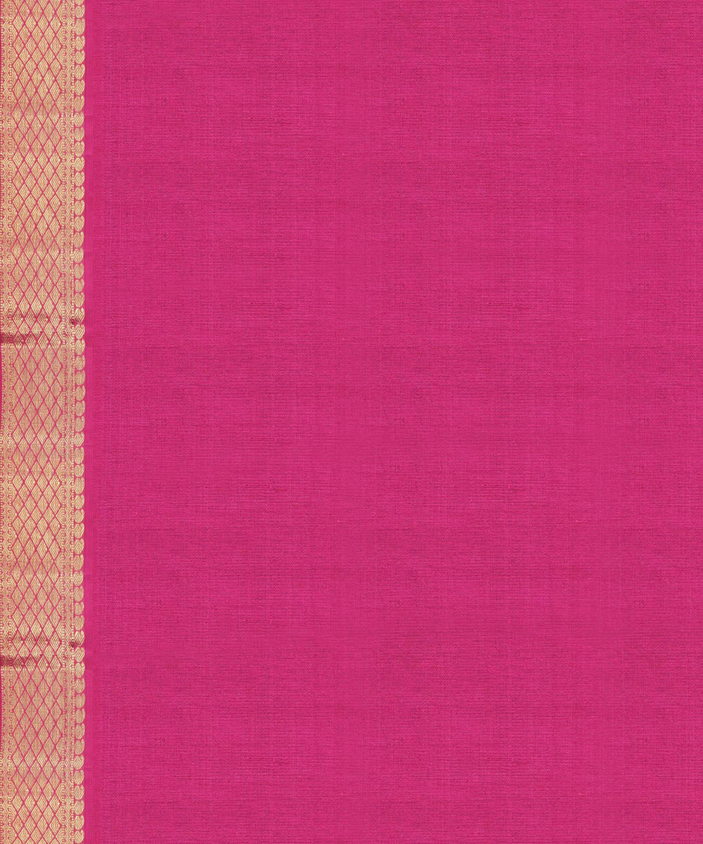 Handwoven orange with pink kanjivaram silk saree