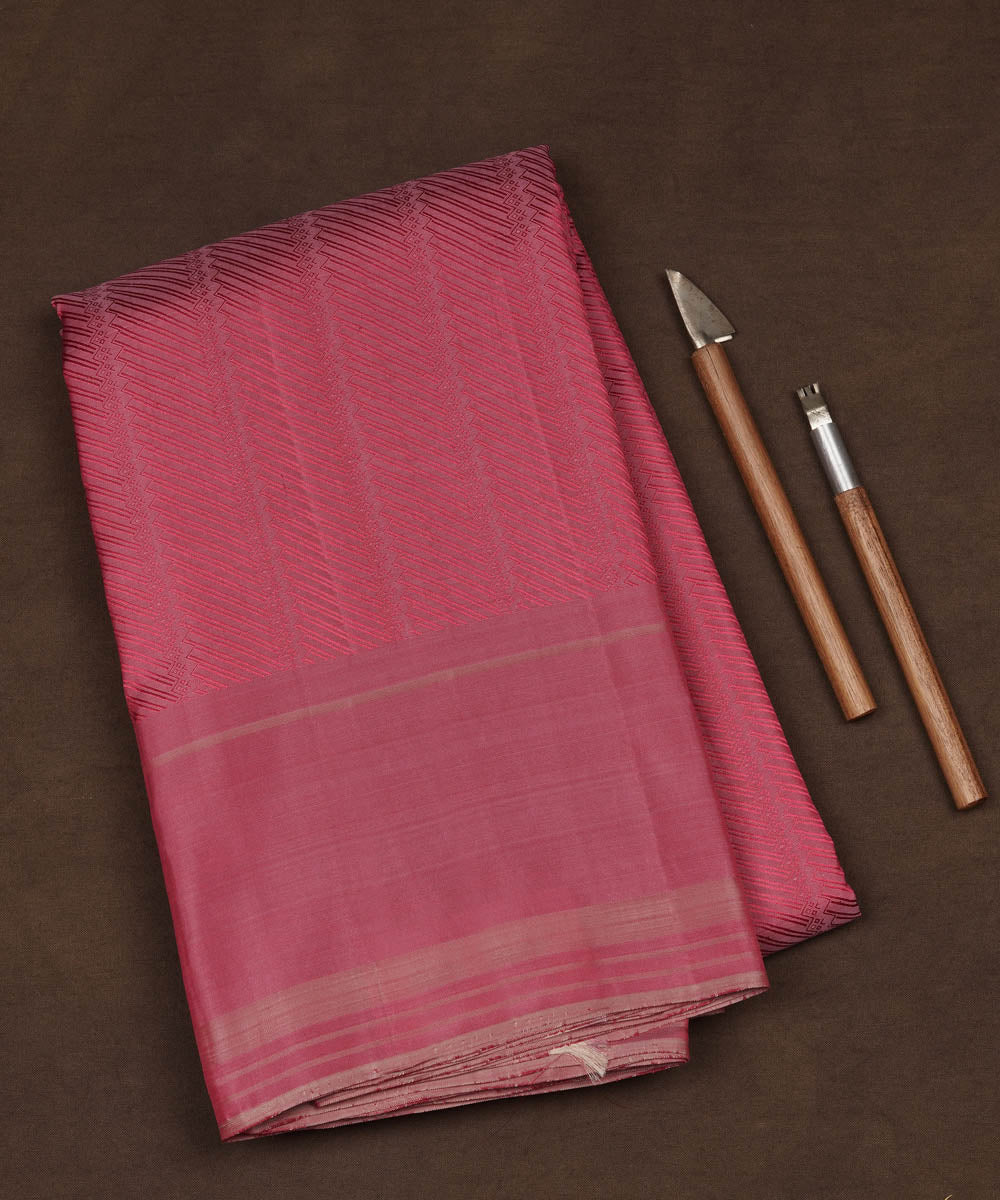 Handwoven pink kanjivaram silk saree