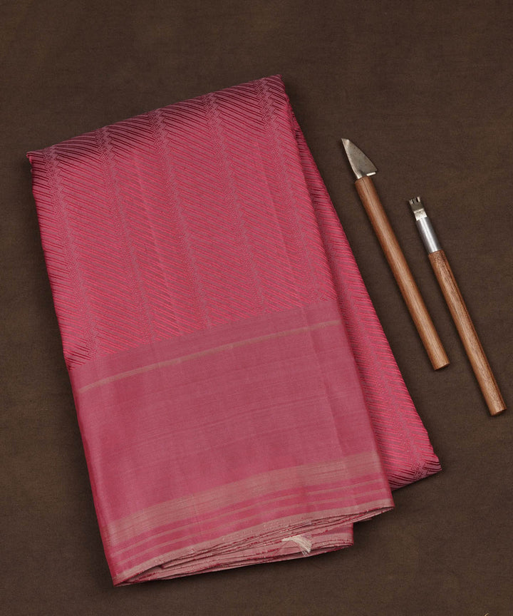 Handwoven pink kanjivaram silk saree