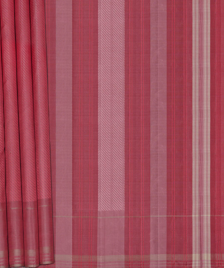 Handwoven pink kanjivaram silk saree