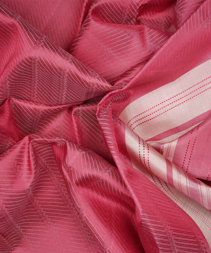 Handwoven pink kanjivaram silk saree