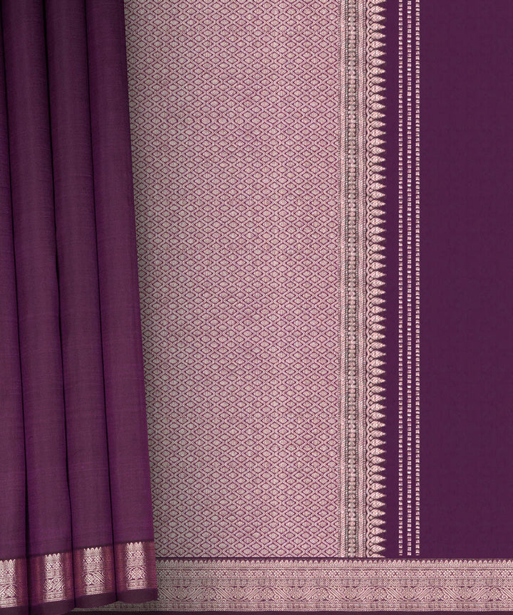 Handwoven purple kanjivaram silk saree