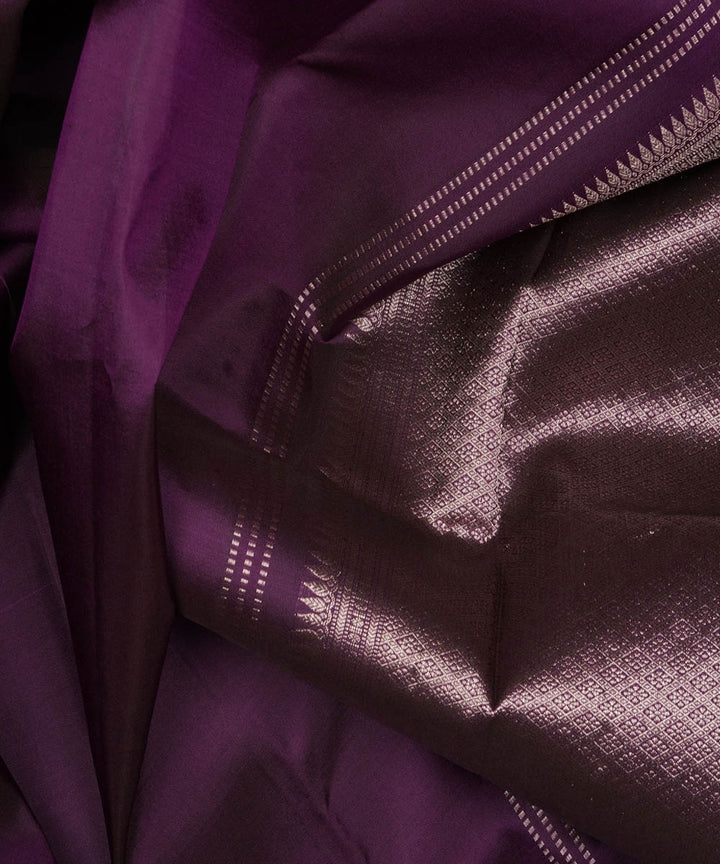Handwoven purple kanjivaram silk saree