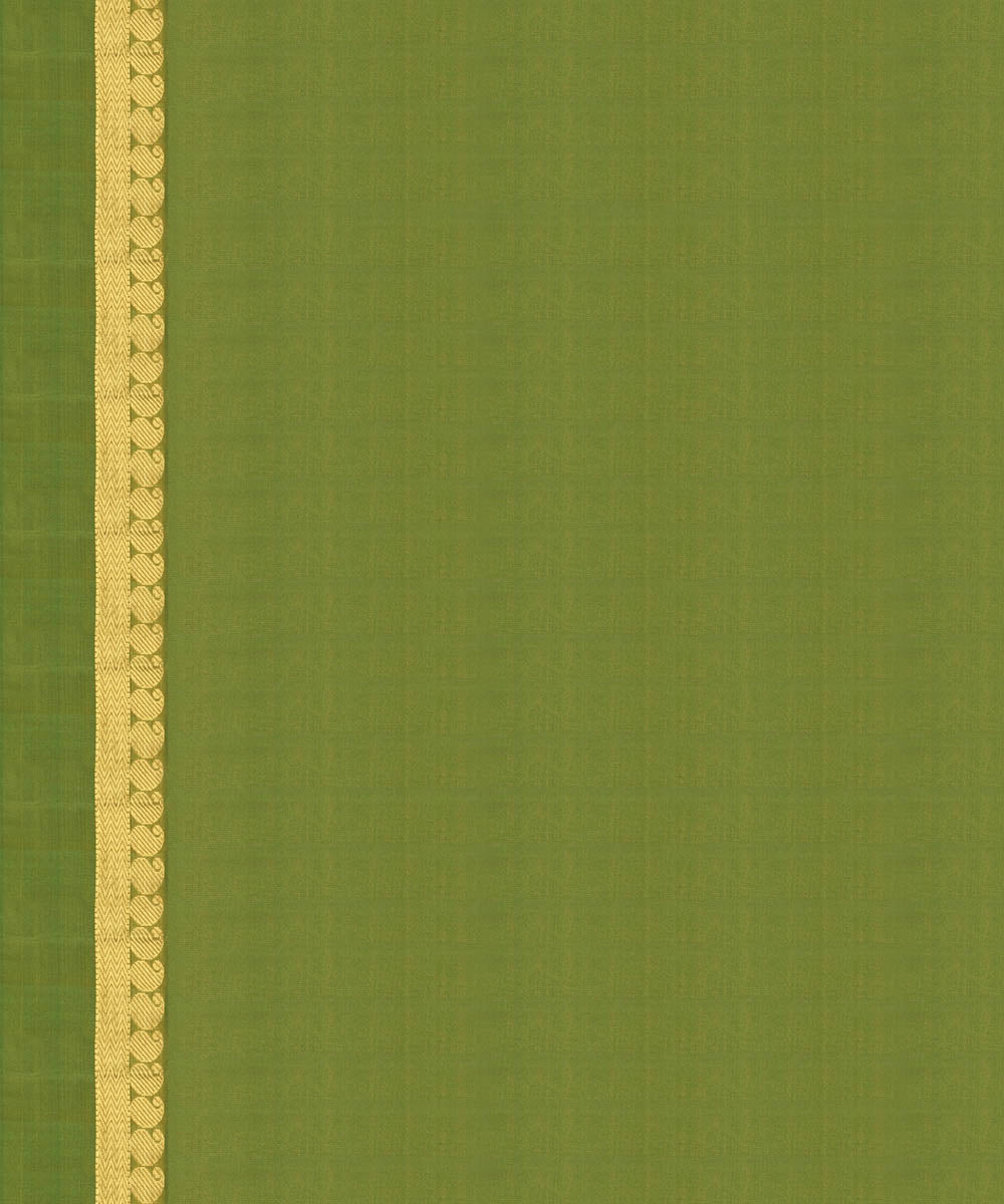 Handwoven orange with green kanjivaram silk saree
