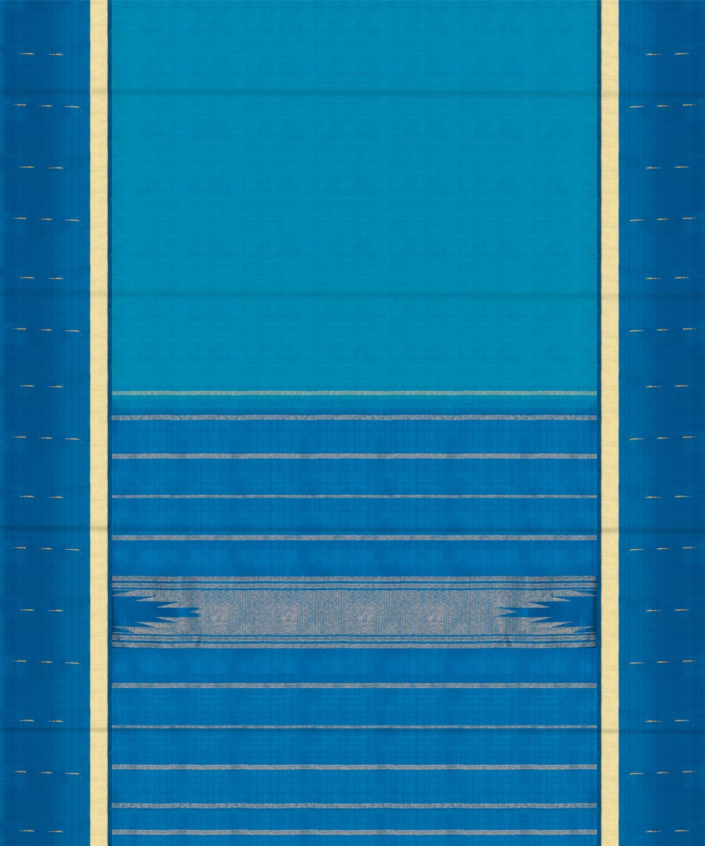 Handwoven aqua blue kanjivaram silk saree