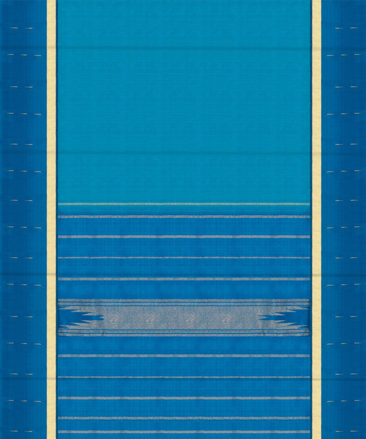 Handwoven aqua blue kanjivaram silk saree