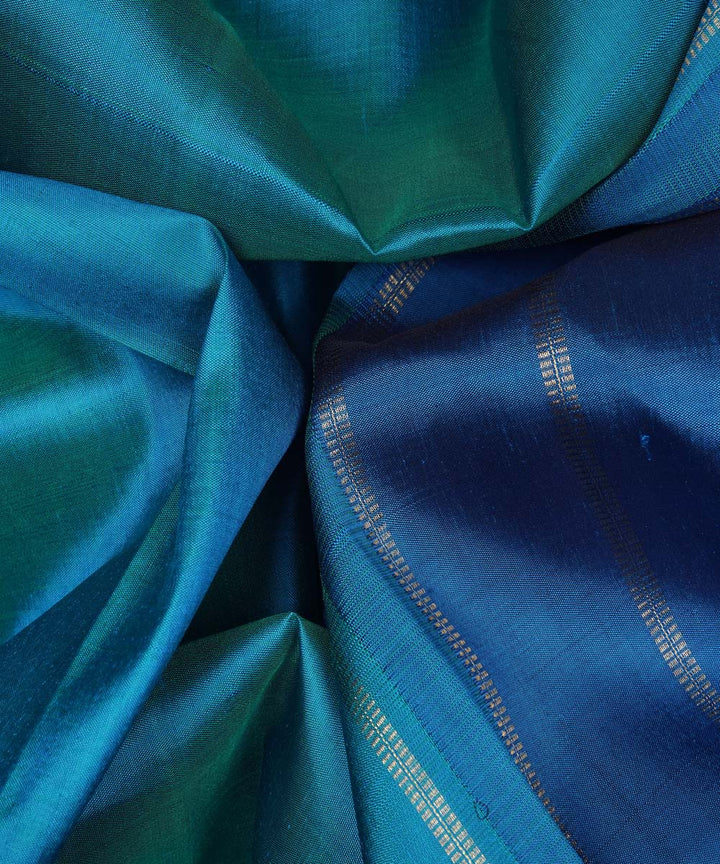 Handwoven aqua blue kanjivaram silk saree