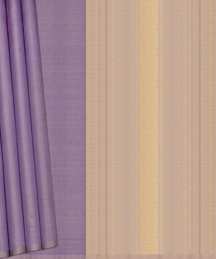 Handwoven lavender with beige kanjivaram silk saree