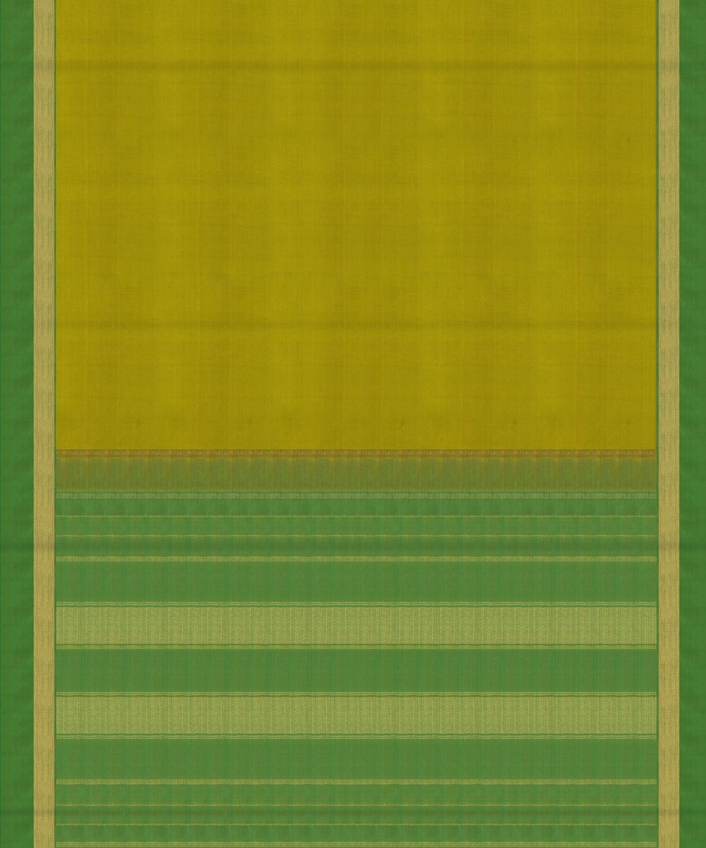 Handwoven lime green kanjivaram silk saree