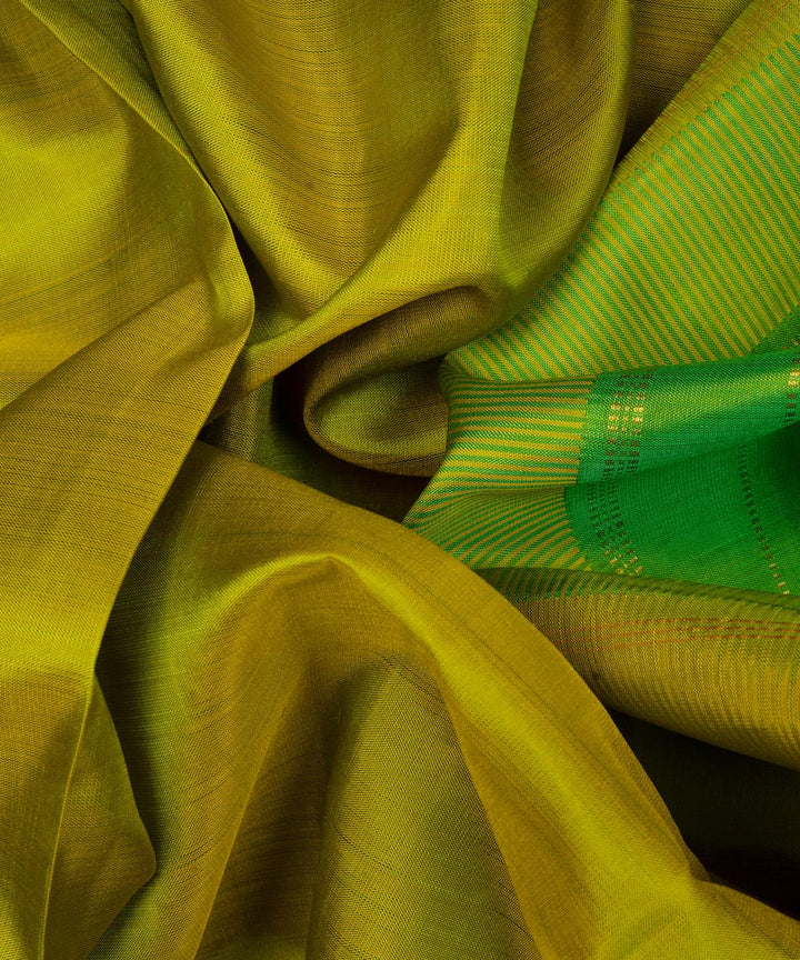 Handwoven lime green kanjivaram silk saree