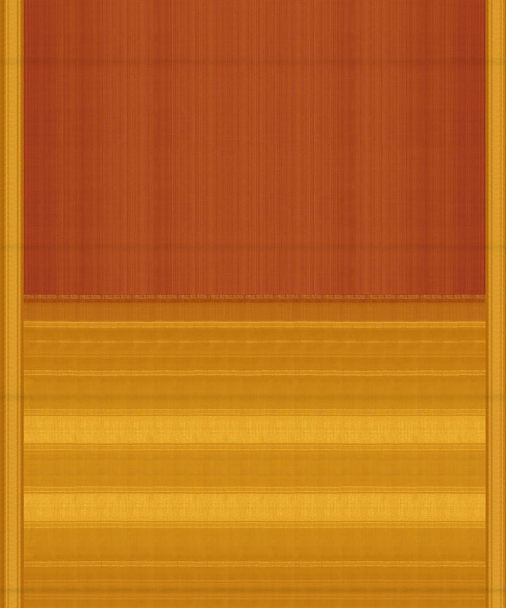 Handwoven orange with yellow kanjivaram silk saree