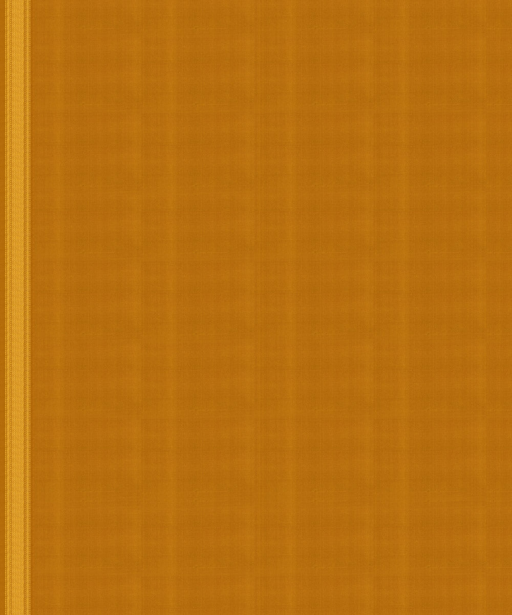 Handwoven orange with yellow kanjivaram silk saree